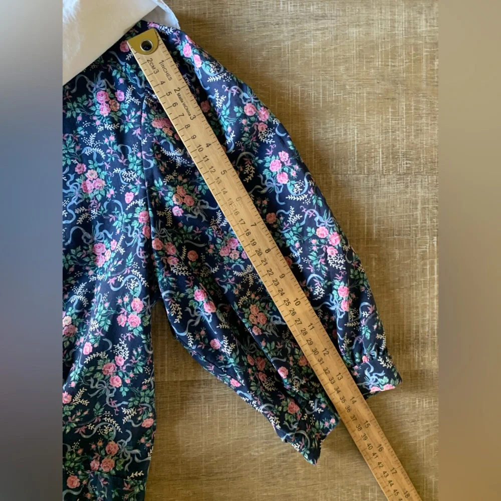 Eber San Francisco Vintage Cottagecore Dress M Floral Lace Collar Prairie USA - Picture 12 of 14